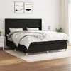Image de vidaXL Sommier à lattes de lit avec matelas Noir 180x200 cm Tissu