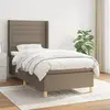 Image de vidaXL Sommier à lattes de lit avec matelas Taupe 90x190 cm Tissu