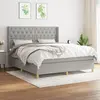 Image de vidaXL Sommier à lattes de lit avec matelas Gris clair 160x200cm Tissu