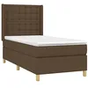 Image de vidaXL Sommier à Lattes de Lit avec Matelas, Lit Rembourré, Lit Simple, Lit Adulte de Chambre à Coucher Intérieur, Moderne, Marron Foncé 80x200 cm