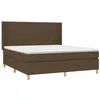 Image de vidaXL Sommier à Lattes de Lit avec Matelas, Lit Rembourré, Lit Double, Lit Adulte de Chambre à Coucher Intérieur, Moderne, Marron Foncé 160x200 cm
