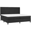 Image de vidaXL Sommier à Lattes de Lit avec Matelas, Lit Rembourré avec Tête de Lit, Lit Double, Lit Adulte de Chambre, Moderne, Noir 200x200 cm Similicuir