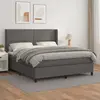 Image de vidaXL Sommier à lattes de lit avec matelas Gris 180x200 cm Similicuir