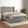 Image de vidaXL Sommier à lattes de lit et matelas Gris clair 140x200cm Velours