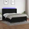 Image de vidaXL Sommier à lattes de lit matelas et LED Noir 180x200 cm Tissu