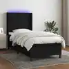 Image de vidaXL Sommier à lattes de lit matelas et LED Noir 90x190 cm Tissu