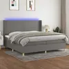 Image de vidaXL Sommier à lattes de lit matelas LED Gris foncé 200x200 cm Tissu