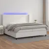 Image de vidaXL Sommier à lattes de lit matelas LED Blanc 200x200 cm Similicuir