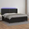 Image de vidaXL Sommier à lattes de lit matelas LED Noir 200x200cm Similicuir