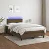 Image de vidaXL Sommier à lattes de lit matelas et LED Marron foncé 120x200 cm