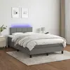 Image de vidaXL Sommier à lattes de lit et matelas et LED Gris foncé 120x200 cm