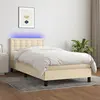 Image de vidaXL Sommier à lattes de lit avec matelas LED Crème 80x200 cm Tissu
