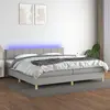 Image de vidaXL Sommier à lattes de lit matelas LED Gris clair 200x200 cm Tissu