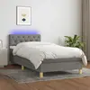 Image de vidaXL Sommier à lattes de lit avec matelas et LED Gris foncé 80x200cm