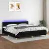 Image de vidaXL Sommier à lattes de lit et matelas et LED Noir 200x200 cm Tissu