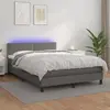 Image de vidaXL Sommier à lattes de lit avec matelas et LED Gris 140x200 cm