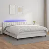 Image de vidaXL Sommier à lattes de lit avec matelas et LED Blanc 160x200 cm