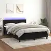 Image de vidaXL Sommier à lattes de lit avec matelas LED Noir 140x190cm Velours