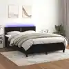 Image de vidaXL Sommier à lattes de lit avec matelas LED Noir 140x190cm Velours