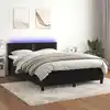 Image de vidaXL Sommier à lattes de lit avec matelas LED Noir 140x200 cm