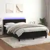 Image de vidaXL Sommier à lattes de lit avec matelas et LED Noir 140x200 cm