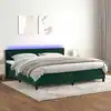 Image de vidaXL Sommier à lattes de lit avec matelas LED Vert foncé 200x200 cm