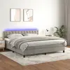 Image de vidaXL Sommier à lattes de lit matelas et LED Gris clair 180x200 cm