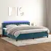 Image de vidaXL Sommier à lattes de lit matelas et LED Bleu foncé 200x200 cm