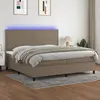 Image de vidaXL Sommier à lattes de lit et matelas et LED Taupe 200x200cm Tissu