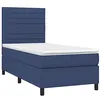 Image de vidaXL Sommier à Lattes de Lit avec Matelas et LED, Lit Rembourré, Lit Simple, Lit Adulte de Chambre à Coucher Intérieur, Moderne, Bleu 90x190cm Tissu
