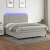 Image de vidaXL Sommier à lattes de lit et matelas et LED Gris clair 180x200 cm