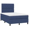 Image de Sommier à lattes de lit et matelas et LED Bleu 120x200 cm Tissu
