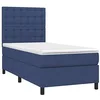 Image de vidaXL Sommier à Lattes de lit et Matelas et LED Bleu 100x200 cm Tissu