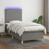 Image de vidaXL Sommier à lattes de lit avec matelas et LED Gris foncé 80x200cm