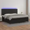 Image de vidaXL Sommier à lattes de lit avec matelas et LED Noir 200x200 cm