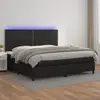 Image de vidaXL Sommier à lattes de lit avec matelas et LED Noir 200x200 cm