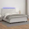 Image de vidaXL Sommier à lattes de lit avec matelas et LED Blanc 160x200 cm