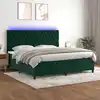 Image de vidaXL Sommier à lattes de lit matelas et LED Vert foncé 200x200 cm