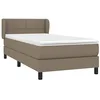 Image de vidaXL Sommier à Lattes de Lit avec Matelas, Lit Rembourré, Lit Simple, Lit Adulte de Chambre à Coucher Intérieur, Moderne, Taupe 80x200 cm Tissu