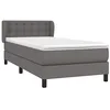 Image de vidaXL Sommier à Lattes de lit avec Matelas Gris 80x200 cm Similicuir