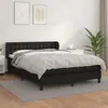Image de vidaXL Sommier à lattes de lit avec matelas Noir 140x190 cm Similicuir