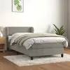 Image de vidaXL Sommier à lattes de lit et matelas Gris clair 90x190 cm Velours
