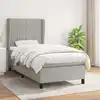 Image de vidaXL Sommier à lattes de lit avec matelas Gris clair 80x200 cm Tissu