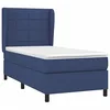 Image de vidaXL Sommier à Lattes de lit avec Matelas Bleu 100x200 cm Tissu