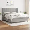 Image de vidaXL Sommier à lattes de lit avec matelas Gris clair 160x200cm Tissu