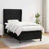 Image de vidaXL Sommier à lattes de lit et matelas Noir 80x200 cm Tissu
