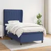 Image de vidaXL Sommier à lattes de lit avec matelas Bleu 80x200 cm Tissu