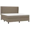 Image de vidaXL Sommier à Lattes de Lit avec Matelas, Lit Rembourré, Lit Double, Lit Adulte de Chambre à Coucher Intérieur, Moderne, Taupe 180x200 cm Tissu