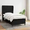Image de vidaXL Sommier à lattes de lit et matelas Noir 80x200 cm Tissu