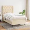 Image de vidaXL Sommier à lattes de lit avec matelas Crème 80x200 cm Tissu